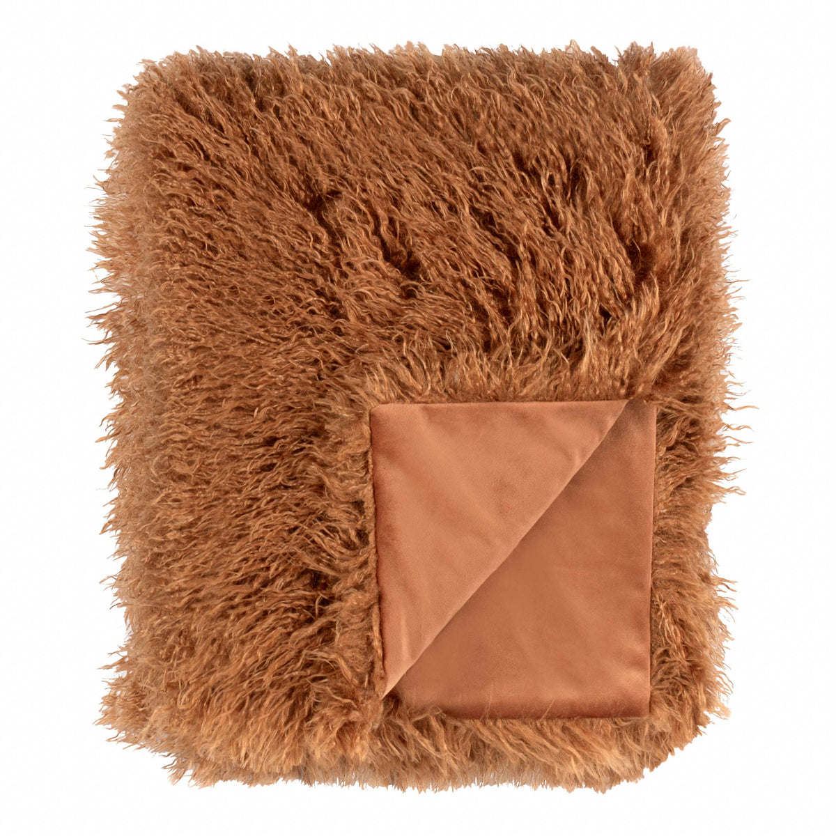 Rowan Faux Fur Throw Ginger: Ginger / 130 x 175cm