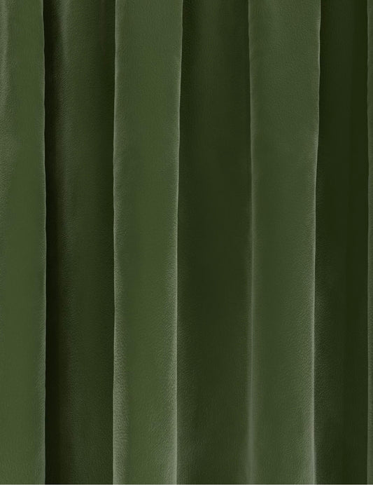 M & S Green Velvet Thermal Eyelet Ring Top Curtains  66 x72 inch