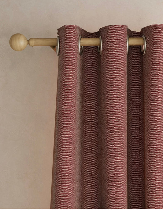 M & S Rust Herringbone Pattern Eyelet Top curtains 66 x 72 inch