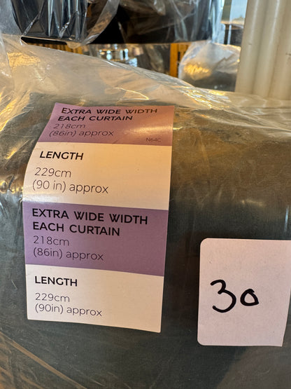 M & S Forest Green Velvet Thermal  Pencil Pleat curtains 86x90inch