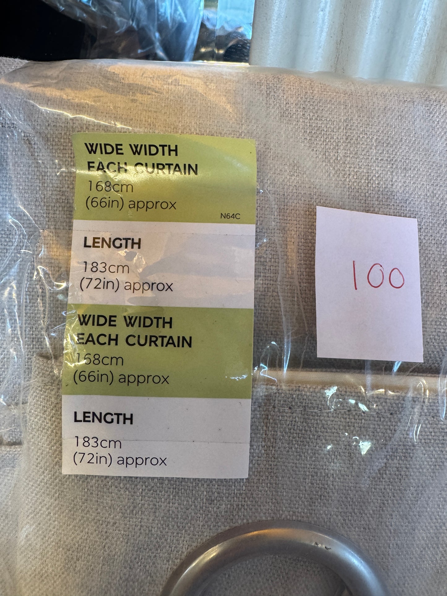 M & S Grey Smart Temperature Blackout Brushed Eyelet curtains  66 x 72 inch