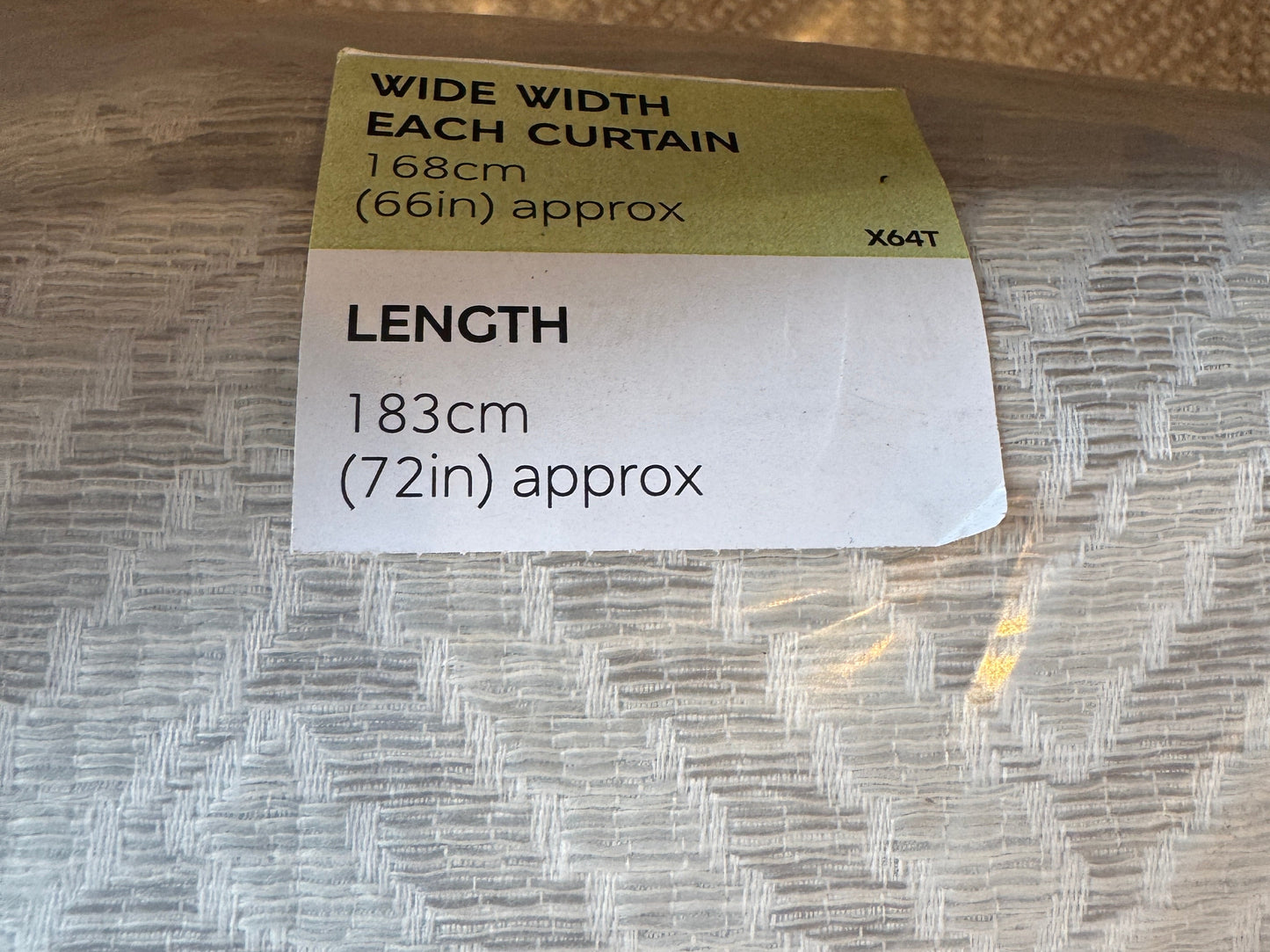 M & S Natural/Grey Herringbone Textured Eyelet Curtains Natural/Grey 66 x 72 inch