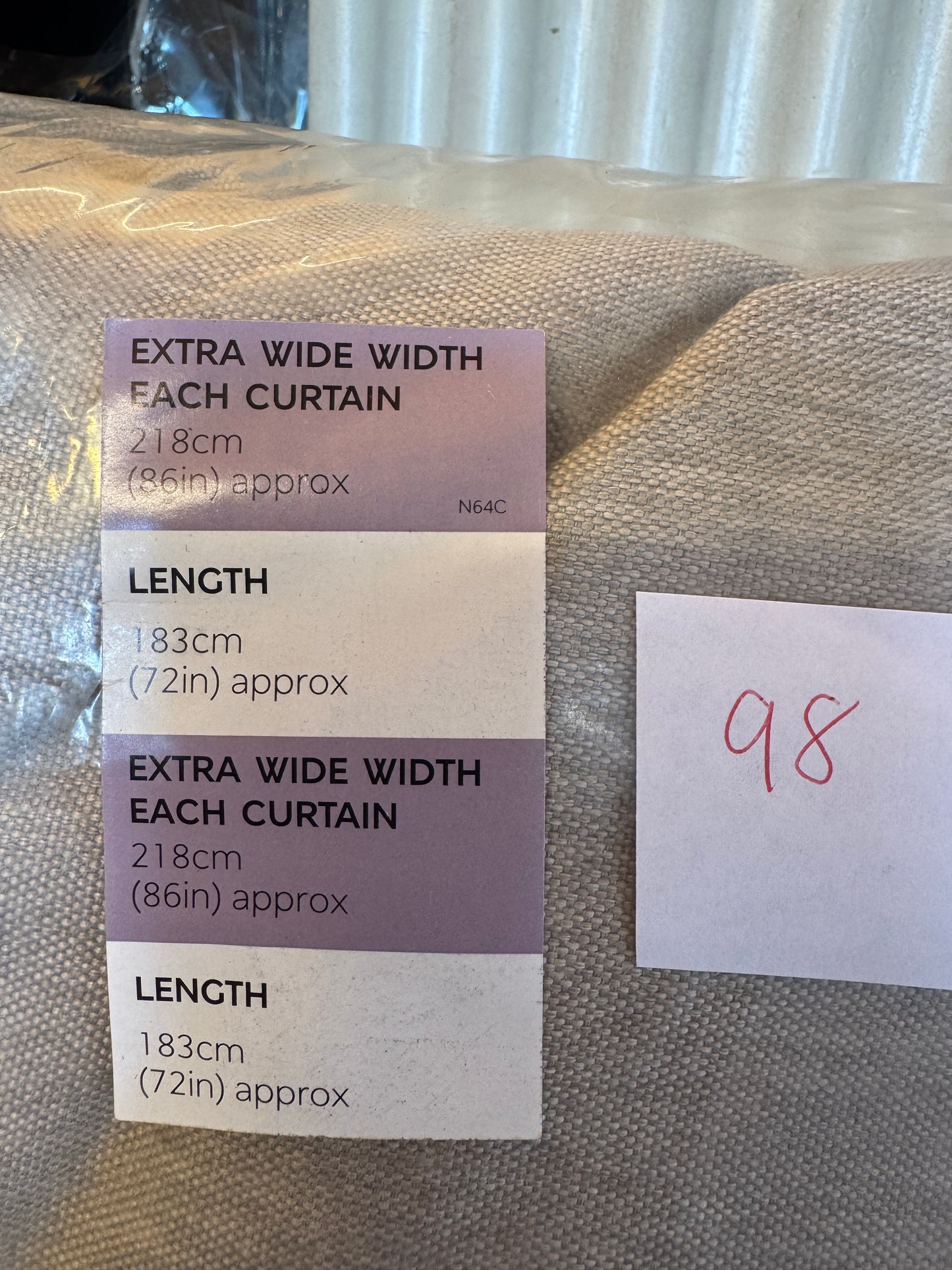 Marks and Spencer  neutral beige  Smart Temperature Blackout Brushed Pencil Pleat curtains 86 x 72 inch
