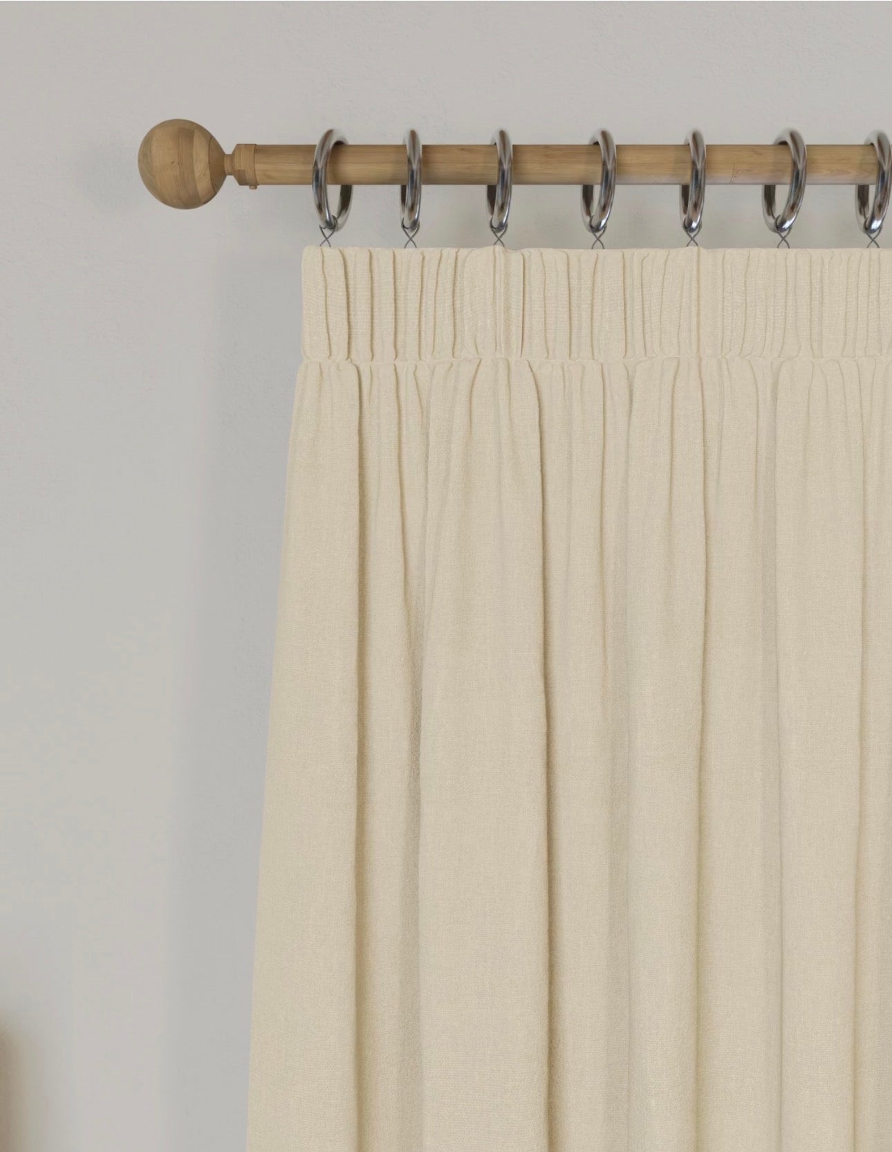 M & S Cream Smart Temperature Blackout Brushed Pencil Pleat Curtains 86 x 90  inch
