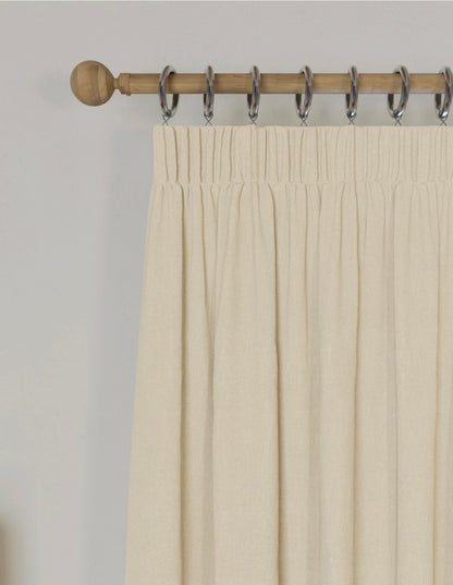 M & S Cream Smart Temperature Blackout Brushed Pencil Pleat Curtains 86 x 90  inch