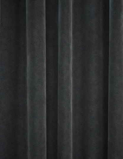 Marks and Spencer mid grey velvet Smart Temperature Blackout Brushed Pencil Pleat Curtains 86 x 90  inch