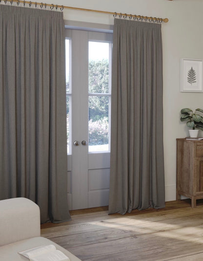 Marks and Spencer Charcoal Grey Smart Temperature Blackout Brushed Pencil Pleat curtains  66 x 54 inch