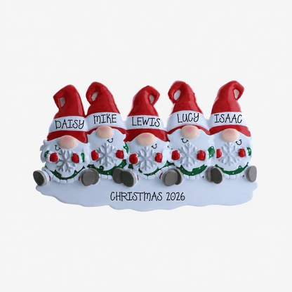 Personalised Gonk Family Christmas Decoration