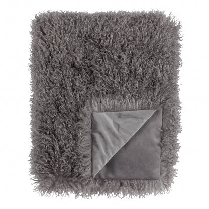 Rowan Faux Fur Throw Grey: Grey / 130 x 175cm
