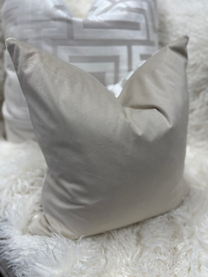 Cream Aztec velvet pattern cushion. 45 x 45cm feather filled (Copy)
