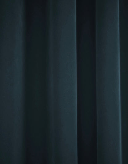 M & S Mid Blue Thermal Velvet Eyelet Curtains 46 x 54  inch