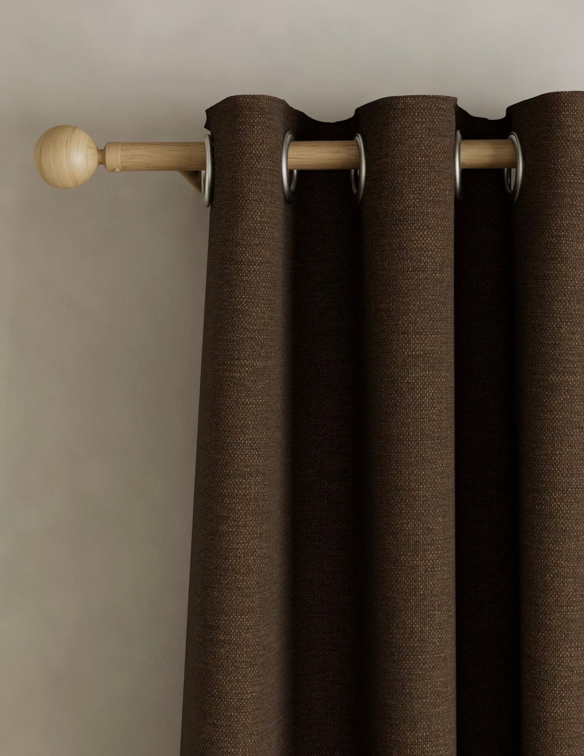 M & S Chocolate Brown Smart Temperature Blackout Brushed eyelet curtains 86 x 54 inch