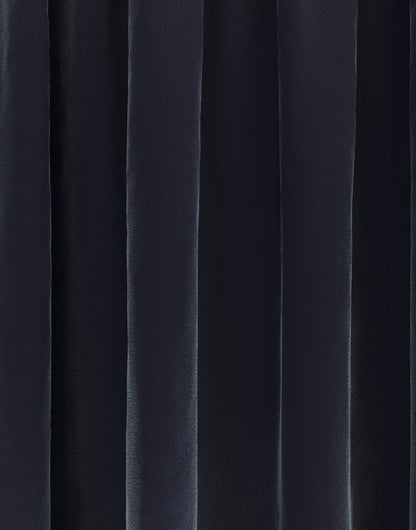 M & S Navy Blue Velvet Thermal Pencil Pleat Curtains 90x108 inch