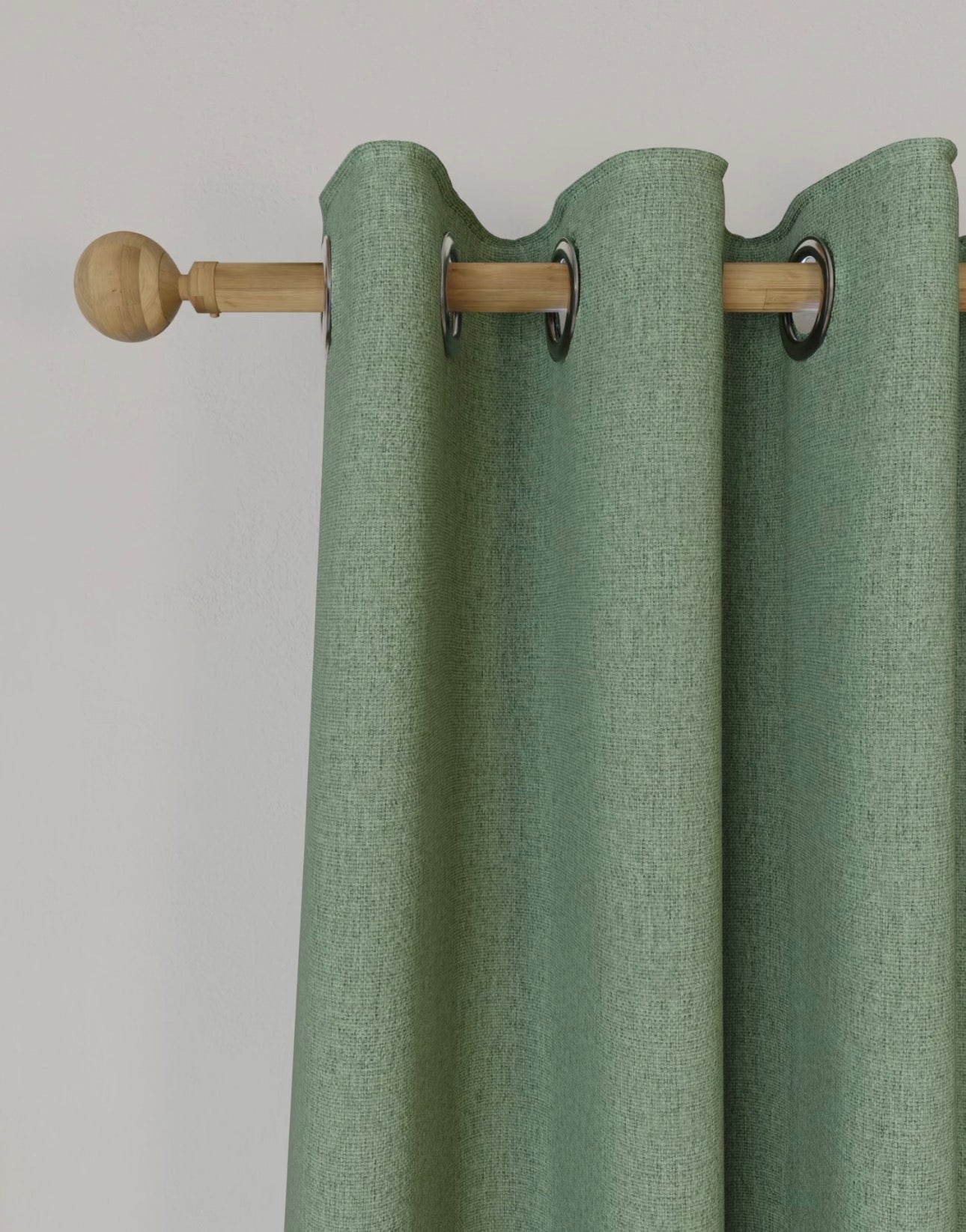 M & S Sage Green Thermal Blackout Brushed Eyelet Curtains 86 x 54 inch