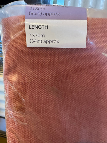 M & S Terracotta Smart Temperature Blackout Brushed Eyelet curtains 86 x 54 inch