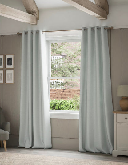 M & S Grey Smart Temperature Blackout Brushed Eyelet curtains 66 x 90 inch