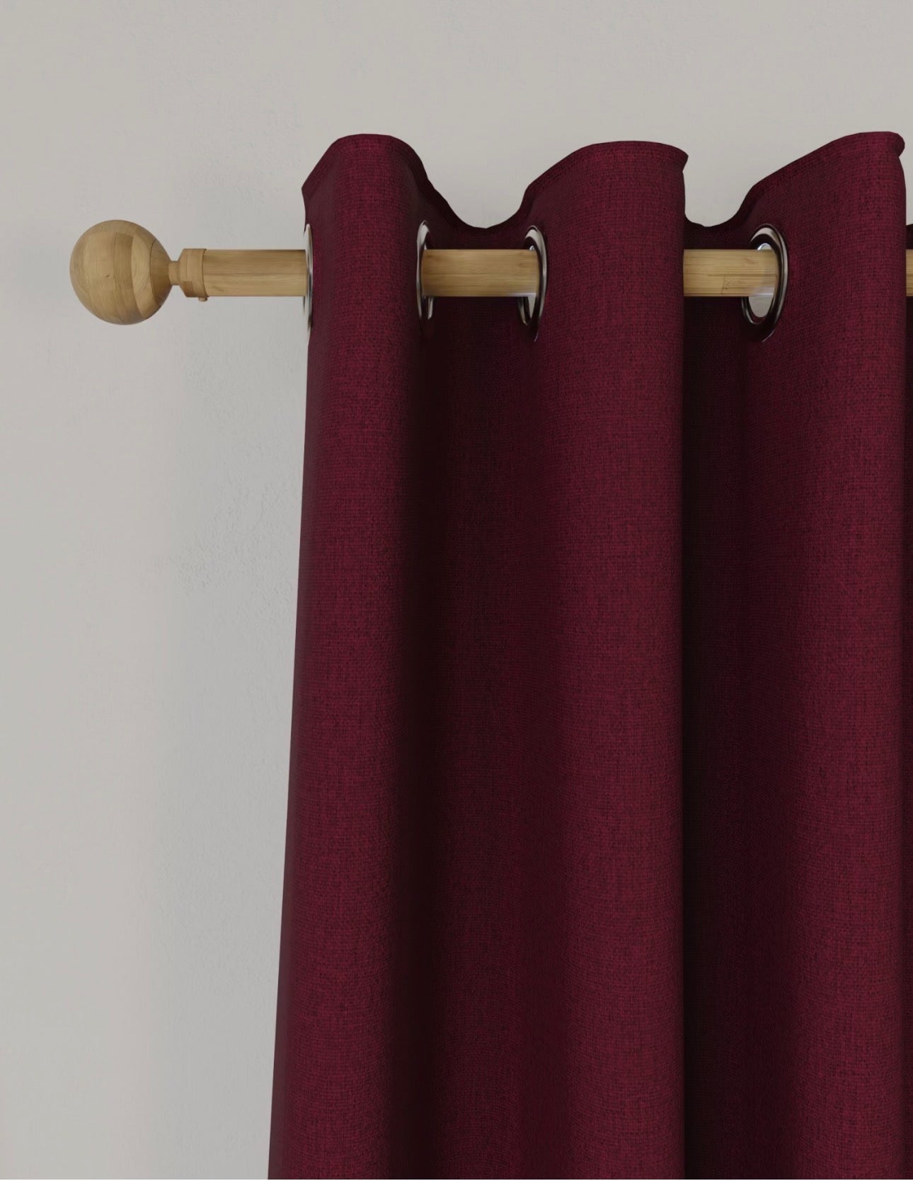 M & S Dark Red Smart Temperature Blackout Brushed Eyelet curtains 66 x 54 inch