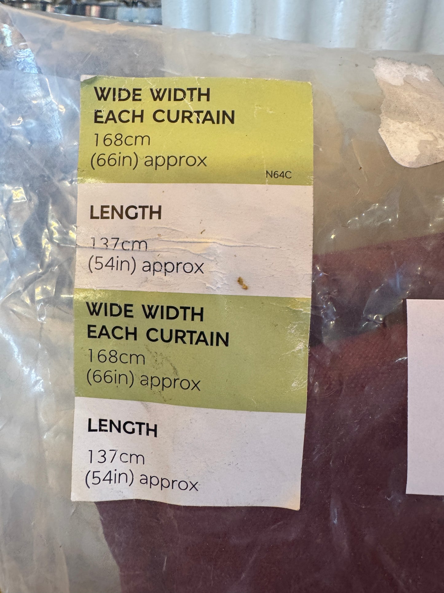 M & S Dark Red Smart Temperature Blackout Brushed Eyelet curtains 66 x 54 inch