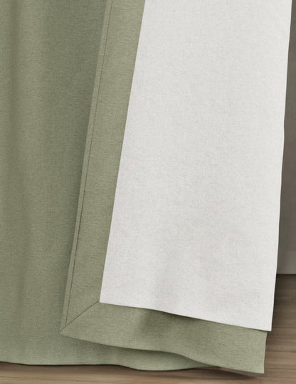 M & S Sage Green Thermal Blackout Brushed Pencil Pleat Curtains 66 x 54 inch