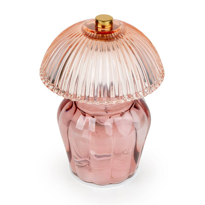 Vintage Ridged Glass LED Table Lamp - Pink 1pk