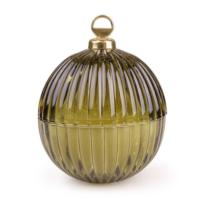 Small Bauble Glass Candle - Green  6pk