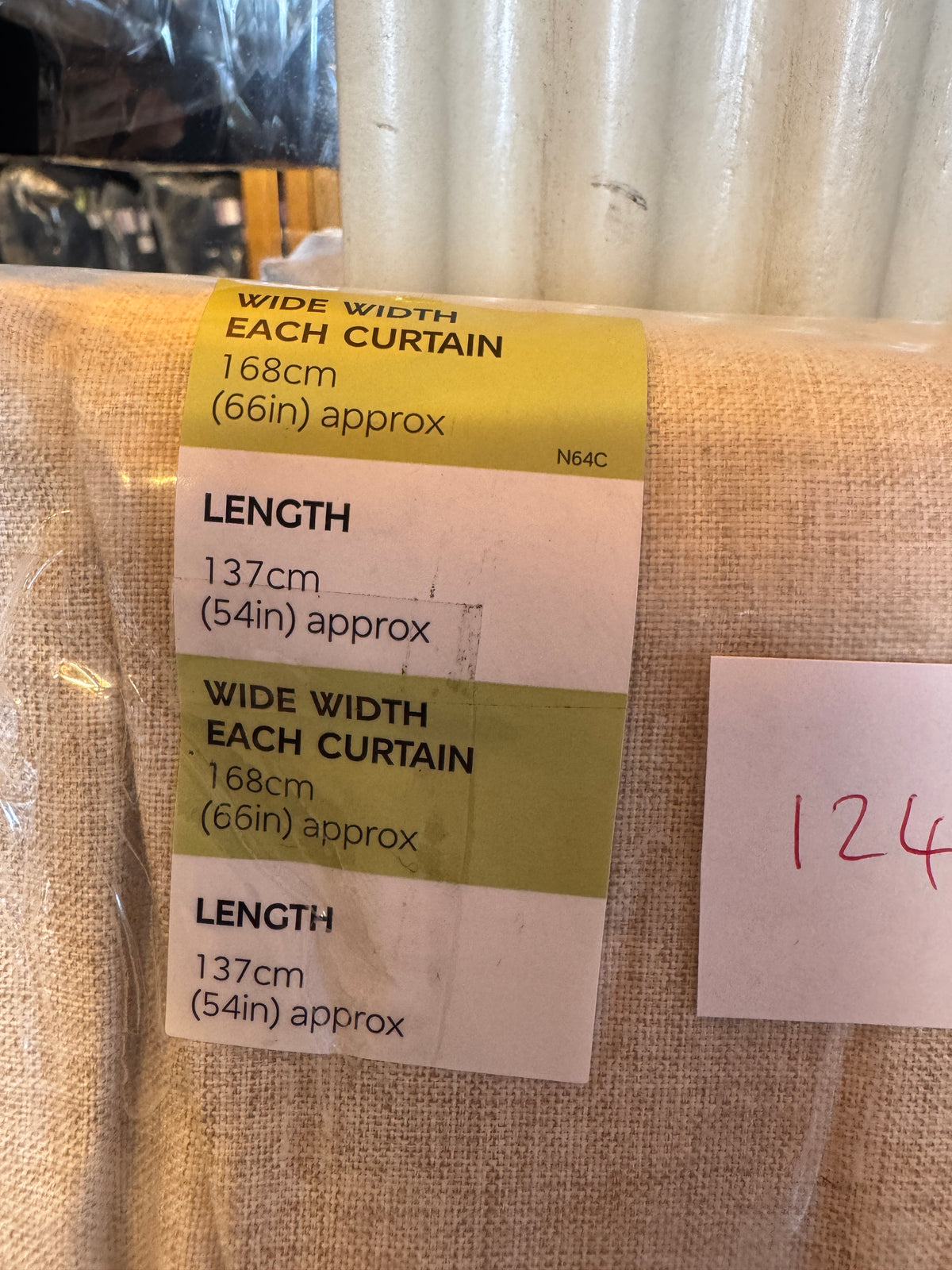 Marks and Spencer champagne beige Blackout Brushed Eyelet curtains  66 x 54 inch