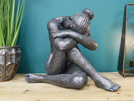 large sitting lady statue home decor