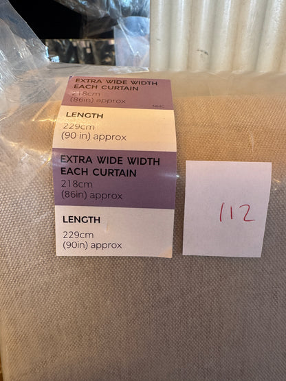 Marks and Spencer neutral beige Smart Temperature Blackout Brushed Eyelet curtains  86  x 90 inch
