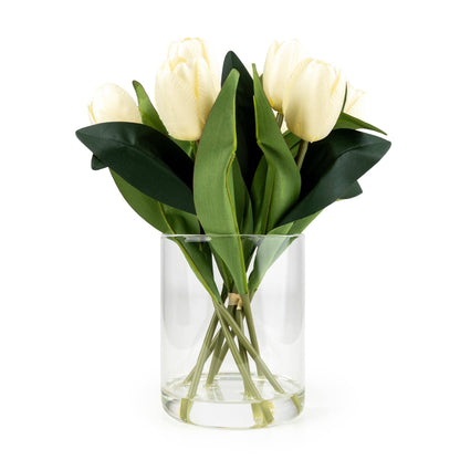 Bouquet of Tulips in Glass Vase 6pk