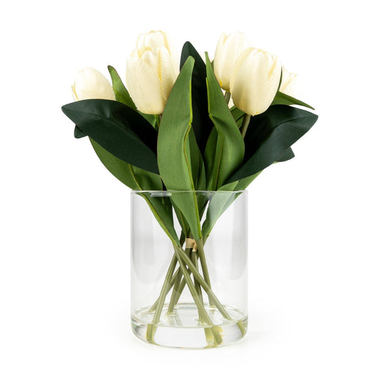 Bouquet of Tulips in Glass Vase 6pk