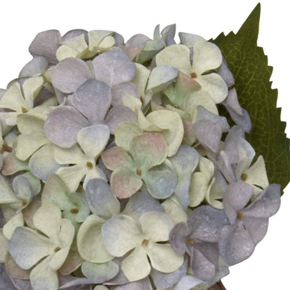 Artificial Hydrangea Two Tone Green and Blue Faux Stem 46cm