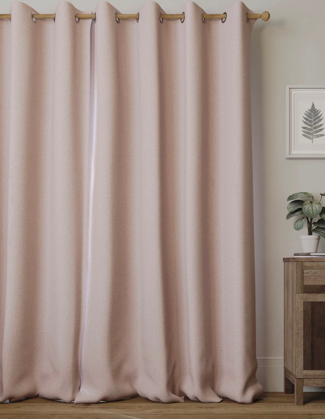 M & S Blush Pink Thermal Blackout Brushed Eyelet Curtains 66 x 72 inch