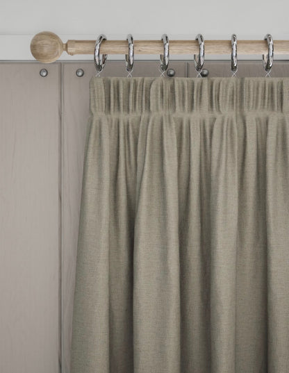 Marks and Spencer  neutral beige  Smart Temperature Blackout Brushed Pencil Pleat curtains 46 x 72 inch