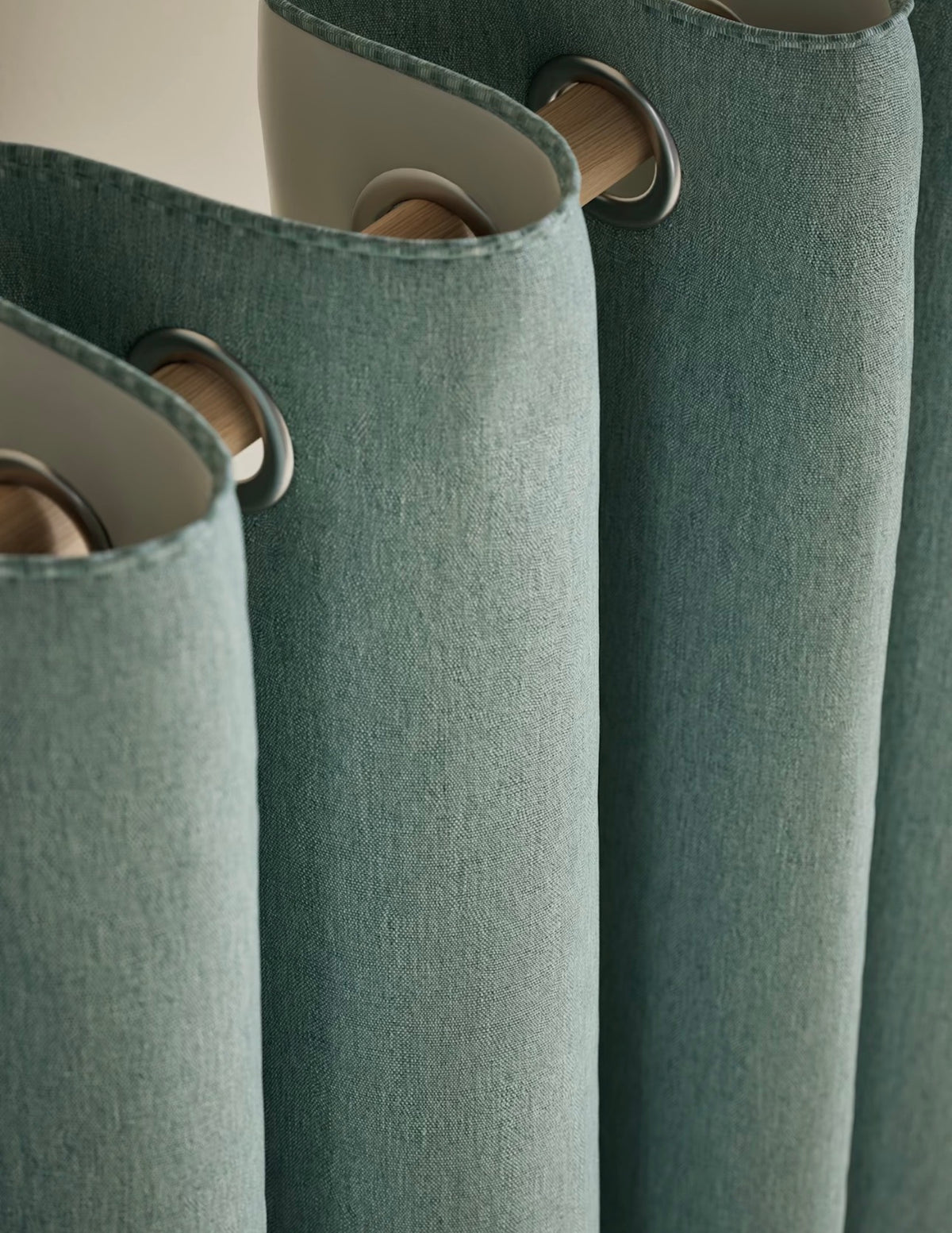 Marks and Spencer seafoam Smart Temperature Blackout Brushed eyelet Curtains 66 x 72 inch