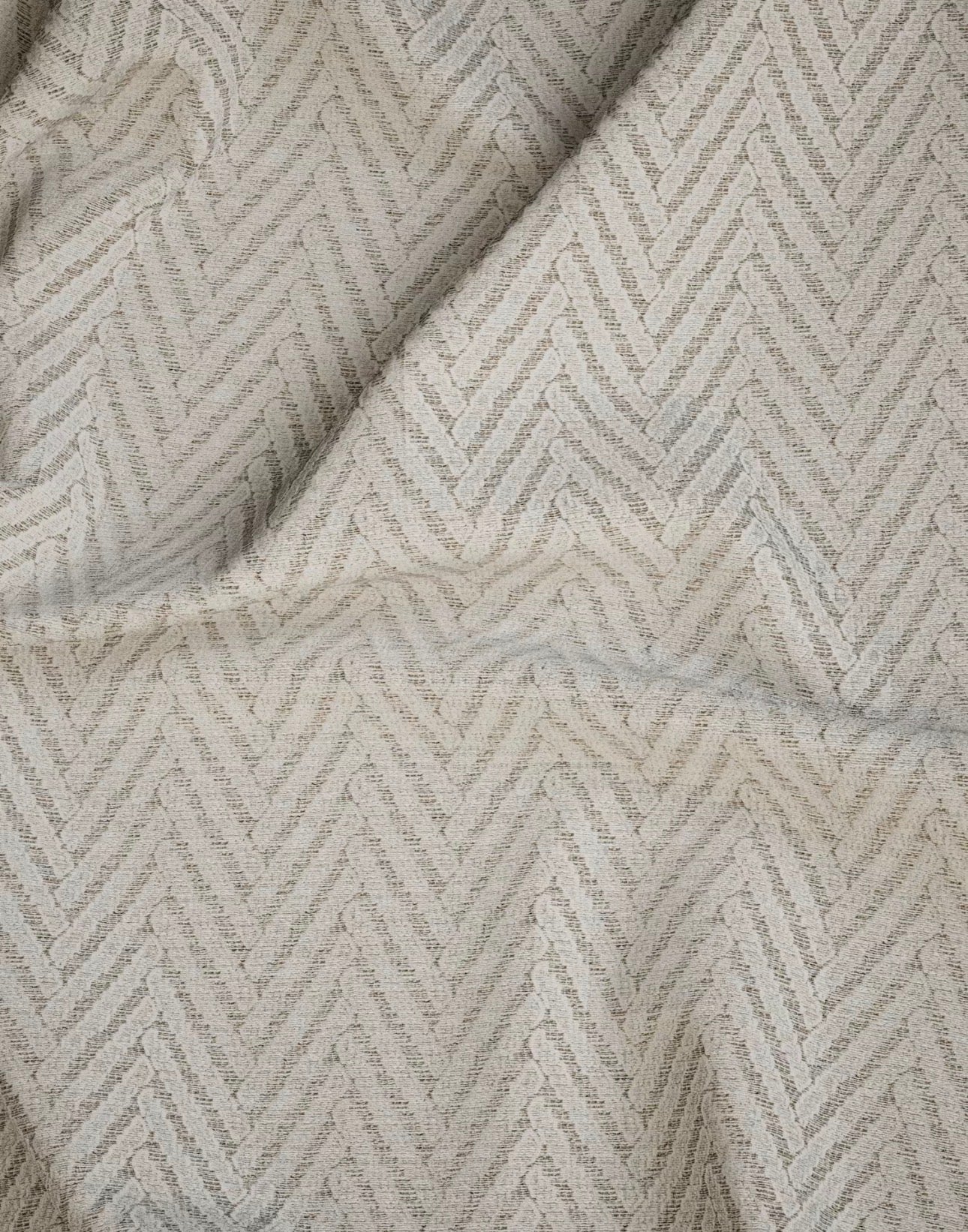 M & S Natural/Grey Herringbone Textured Pencil Pleat Curtains 86 x 90 inch