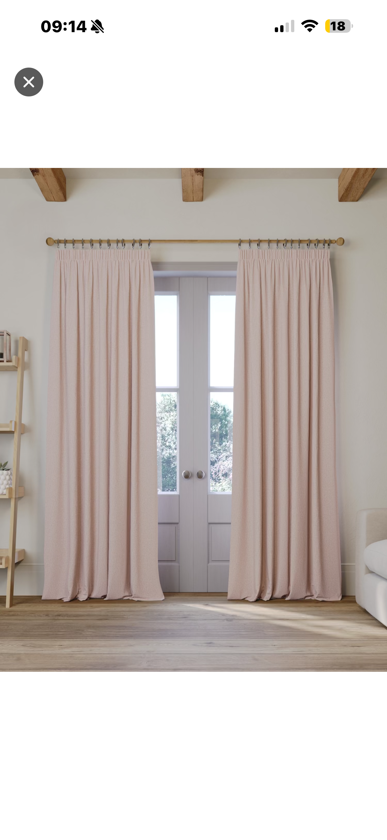 M & S Blush Pink Thermal Blackout Brushed Pencil Pleat Curtains 46 x 90 inch