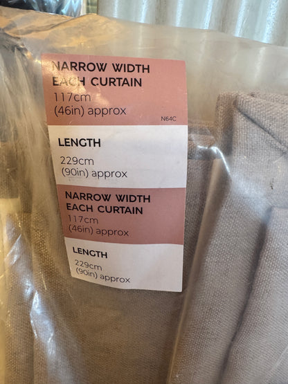Marks and Spencer neutral beige Smart Temperature Blackout Brushed Eyelet curtains  46 x 90 inch