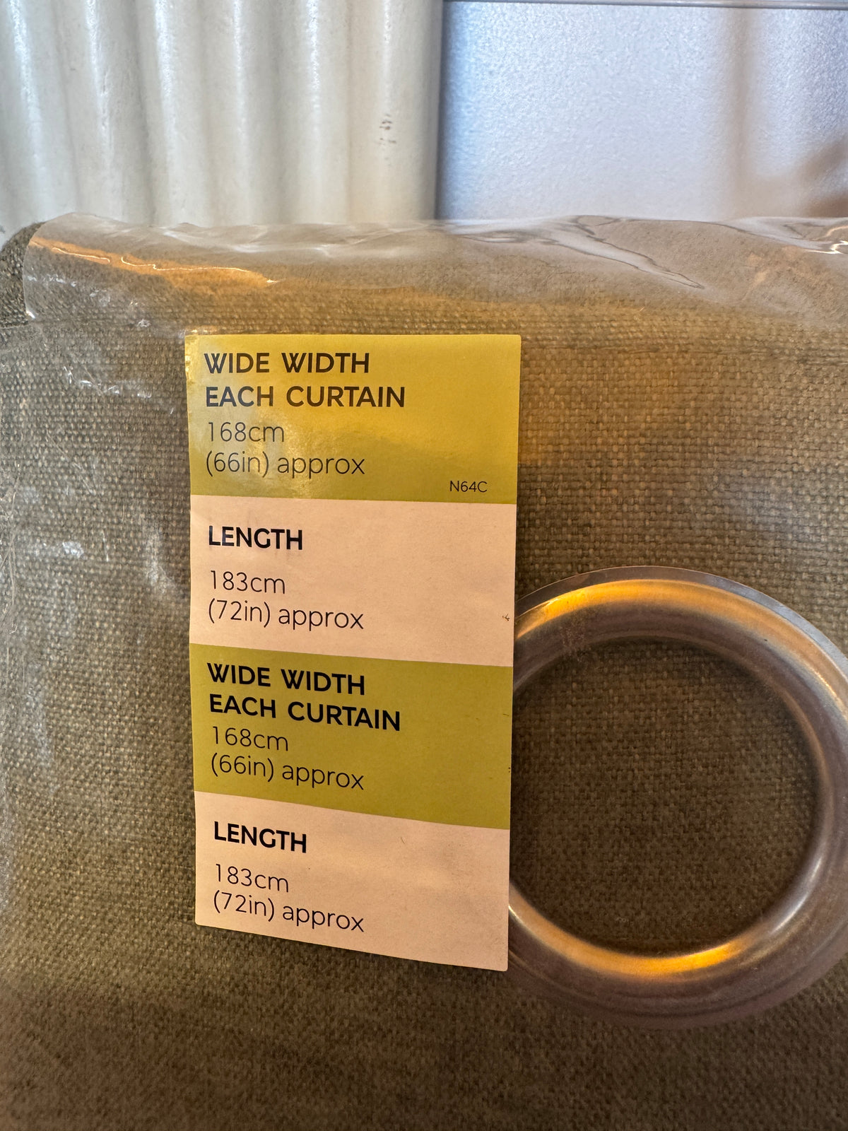 M & S Olive Green Thermal Blackout Brushed Eyelet 66 x 72 inch