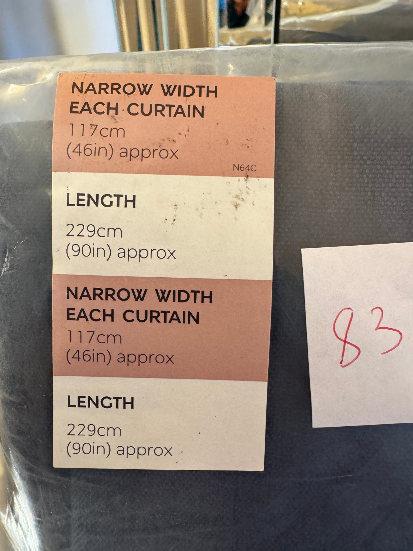 M & S Navy Blue Smart Temperature Blackout Brushed Eyelet curtains 46 x 90 inch