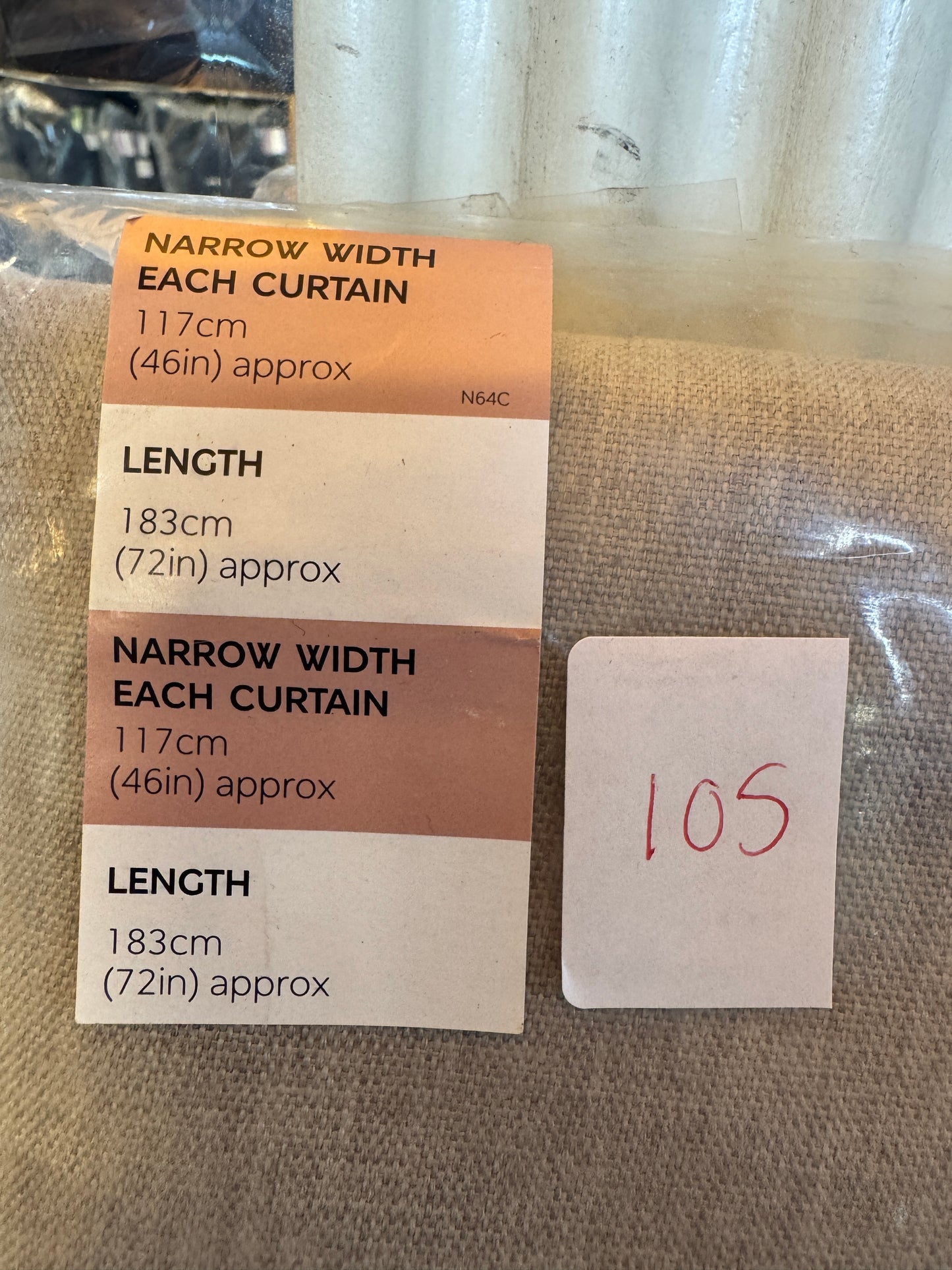 Marks and Spencer  neutral beige  Smart Temperature Blackout Brushed Pencil Pleat curtains 46 x 72 inch