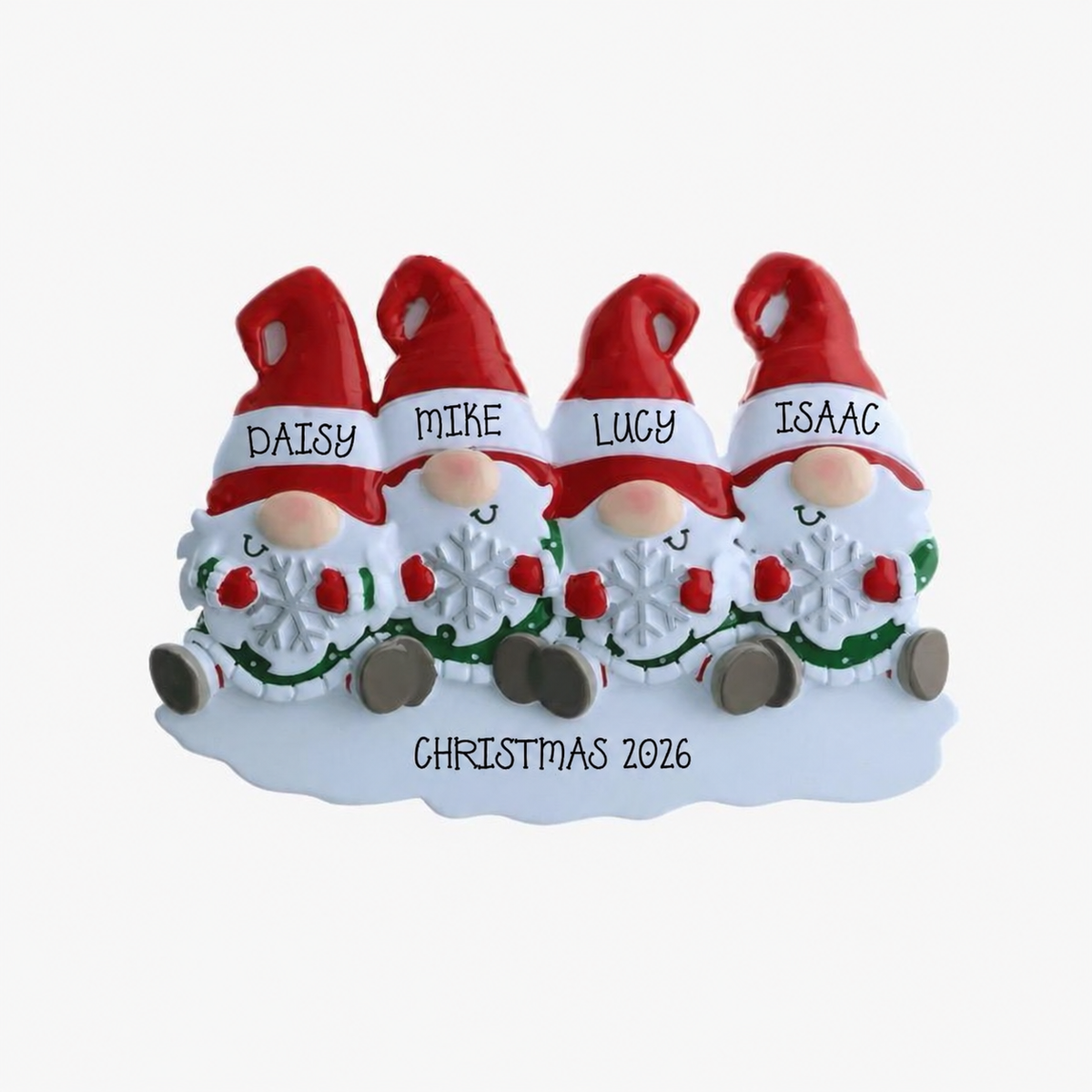 Personalised Gonk Family Christmas Decoration