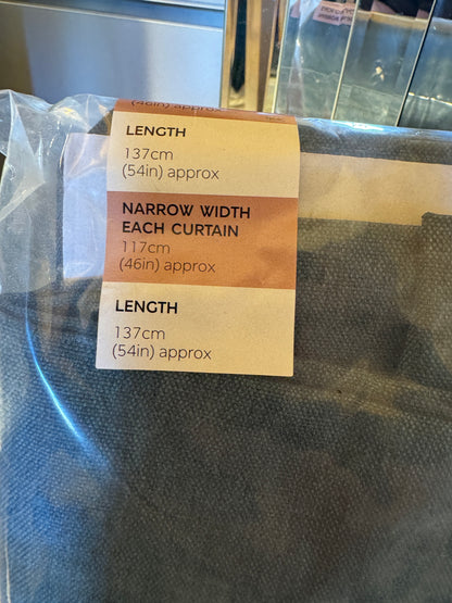 M & S Teal Smart Temperature Blackout Brushed Pencil Pleat Curtains 46 x 54 inch