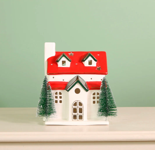 Ceramic The Nook Light Up Cottage with trees