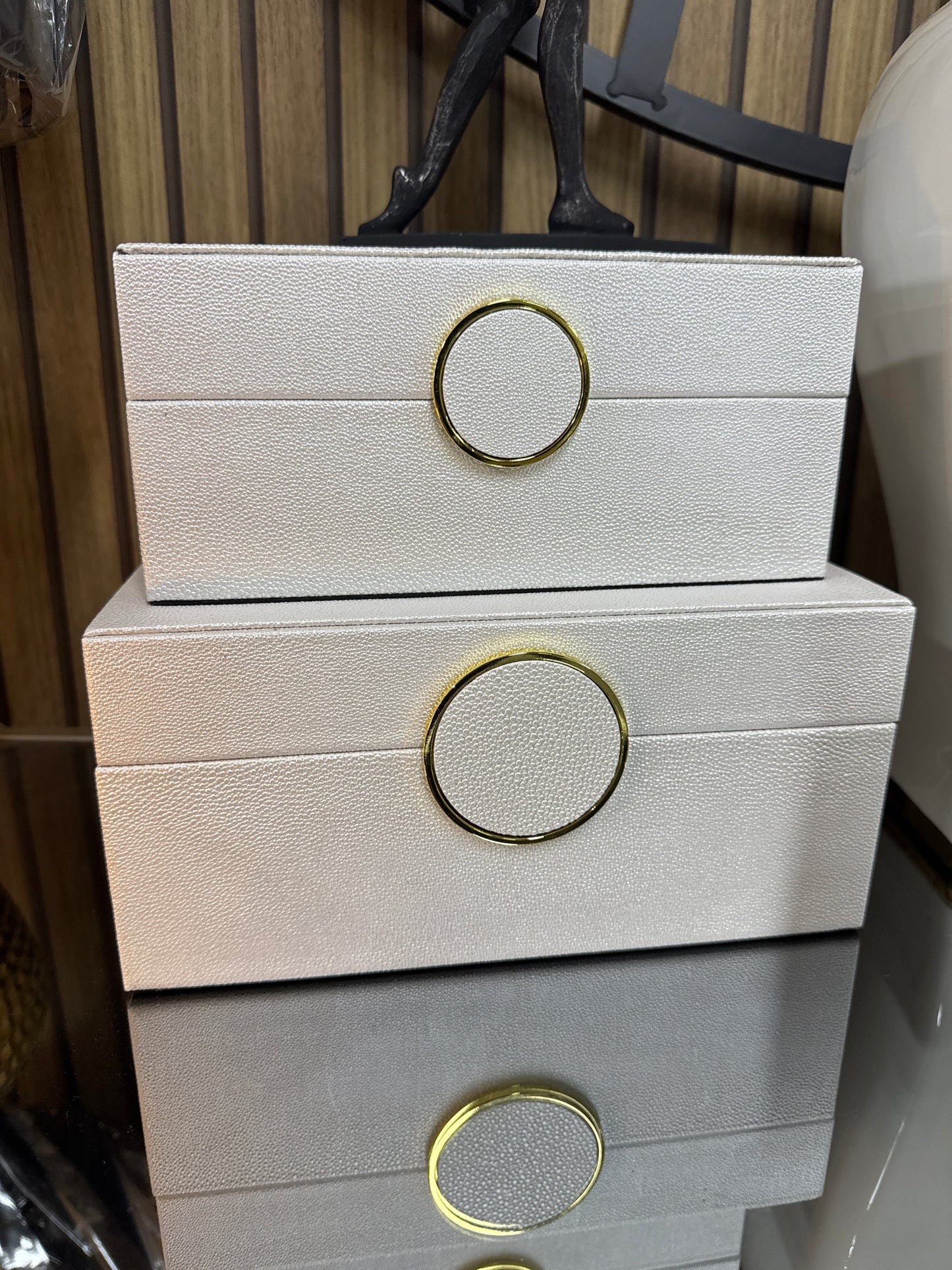 Light cream faux snakeskin home decor  boxes (Copy)