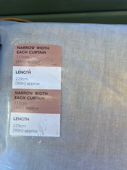 M & S Grey Smart Temperature Blackout Brushed Pencil Pleat curtains 46 x 90  inch