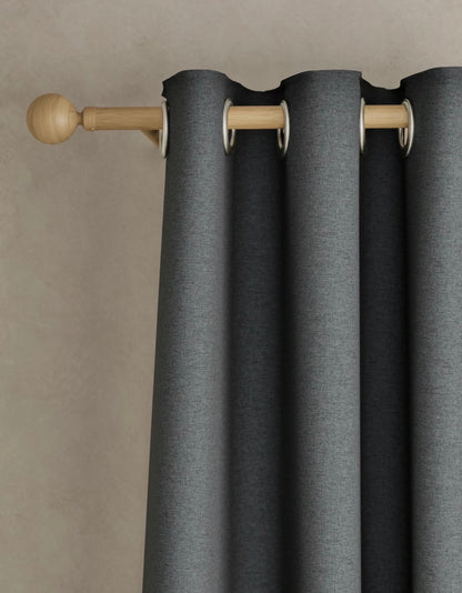 Marks and Spencer Charcoal mix  Grey ultra Smart Temperature Blackout Brushed Pencil Pleat curtains  46 x 72 inch