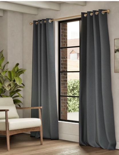 Marks and Spencer Charcoal mix  Grey ultra Smart Temperature Blackout Brushed Pencil Pleat curtains  46 x 72 inch