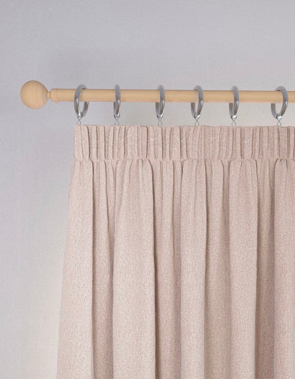 M & S Blush Pink Thermal Blackout Brushed Pencil Pleat Curtains 46 x 90 inch