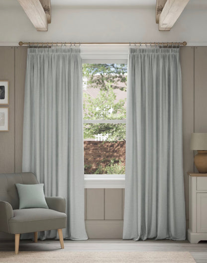 M & S Grey Smart Temperature Blackout Brushed Pencil Pleat curtains 86 x 90  inch