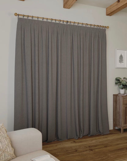 Marks and Spencer Charcoal Grey Smart Temperature Blackout Brushed Pencil Pleat curtains  66 x 54 inch